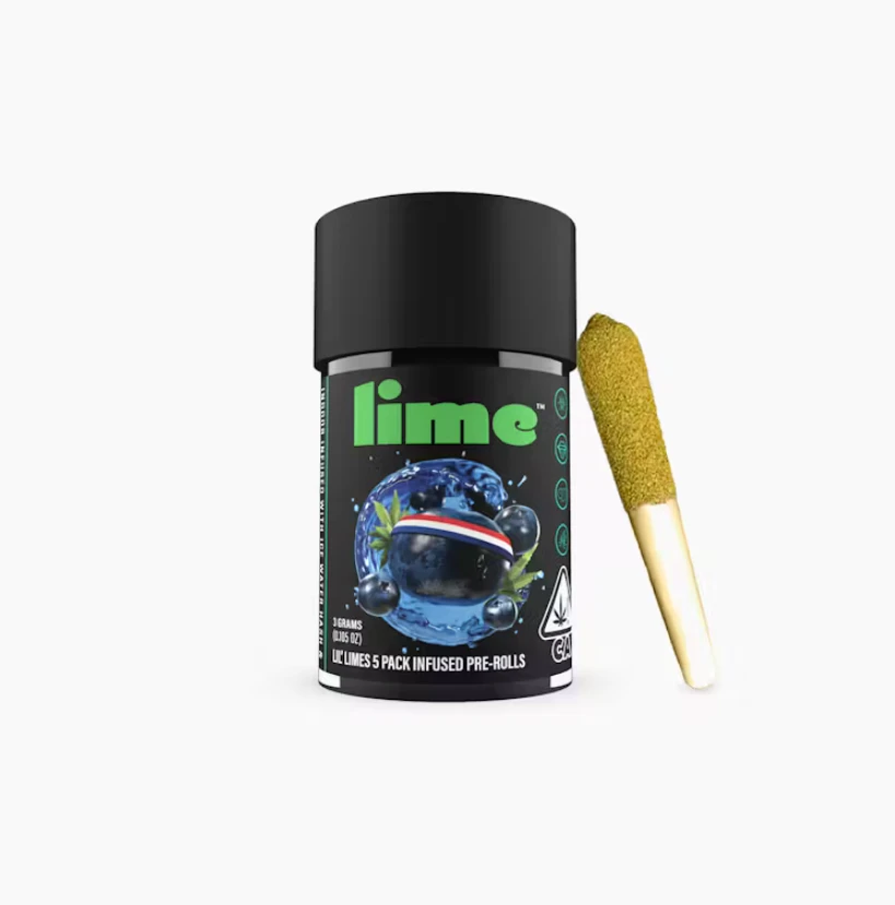 Lime - LIME - Infused Prerolls - Blueberry Headband - Live Resin & Hash - Lil Limes - 5PK - 3G Main Image