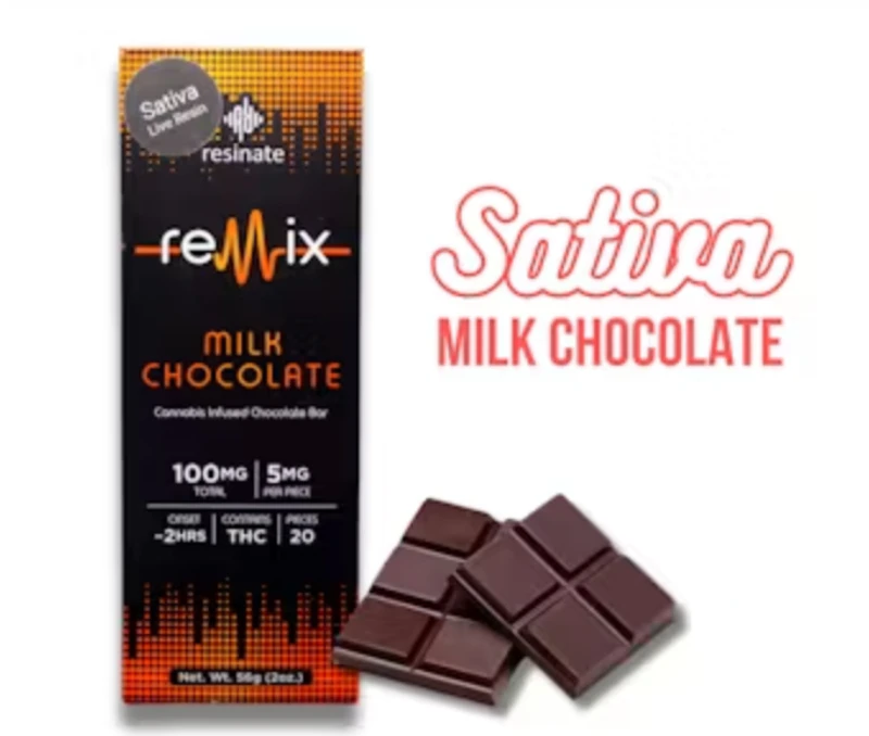 Resinate - Remix Cookie Dough Chocolate Bar Sativa - 100mg - Resinate Main Image