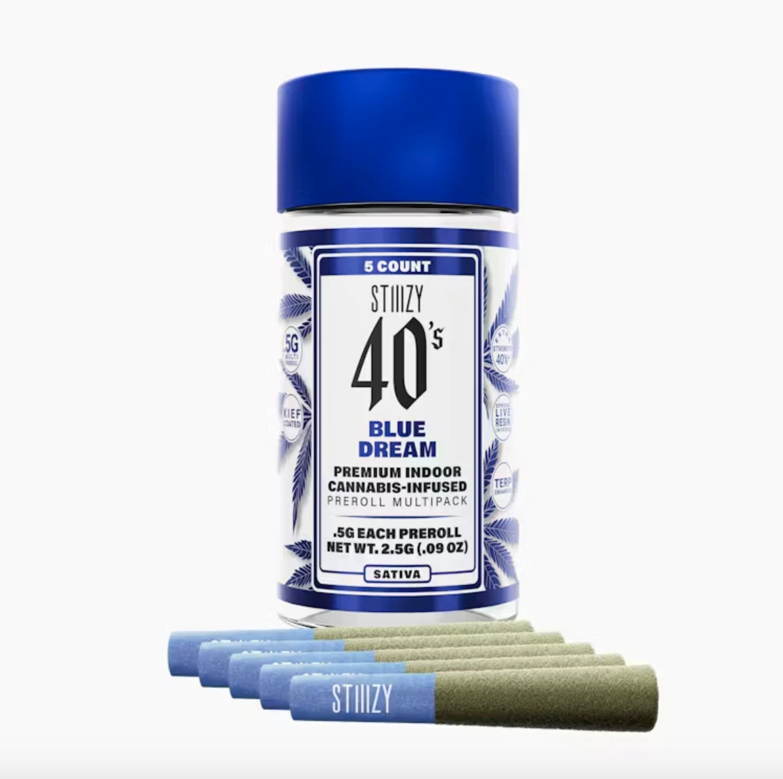 STIIIZY - Blue Dream (S) | 5pc Infused Preroll Pack | Stiiizy 40's Main Image