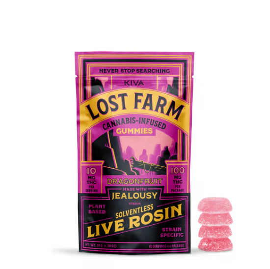 Lost Farm - Lost Farm | Live Rosin Gummies (10ct) | Dragonfruit | 100mg Main Image