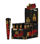 Classic Black 1 1/4" Cones - 6pk | Raw