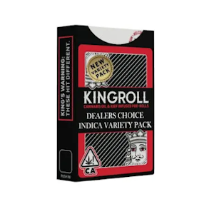KING ROLL - KingRoll - Juniors - Dealers Choice Indica Mix # 7 - Infused Preroll Pack - 4pk - 3G