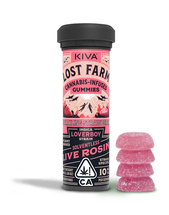 Lost Farm - Lost Farm - Sparkling Strawberry Loverboy - 100mg Solventless Live Rosin Gummies - 10pk Main Image