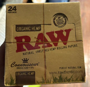 Raw - Raw Organic Hemp Connoisseur King Size Slim + Tips