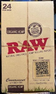 Raw - Raw Organic Hemp Connoisseur 1 1/4 Size + Tips