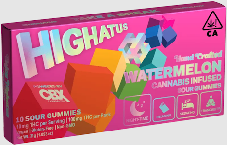 HIGHATUS - Watermelon - 100mg THC Hand Crafted Sour Gummies - Highatus