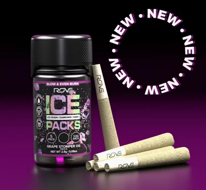 ROVE - ROVE - Infused Prerolls - Grape Stomper OG - Ice Packs - 6PK - 3.6G Main Image