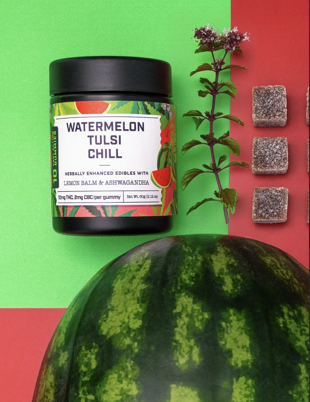 Supernaturals - Watermelon Tulsi Chill - 100mg Gummies Main Image