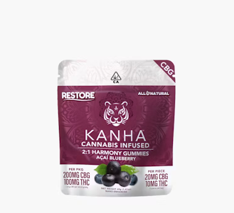 KANHA - KANHA 200mg 2:1 NANO CBG Acai Blueberry Gummies