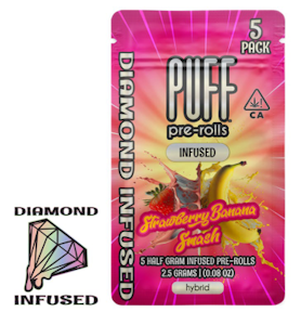 PUFF - Puff | Preroll | Diamond-Infused Strawberry Banana Smash | 5-pack | 0.5g