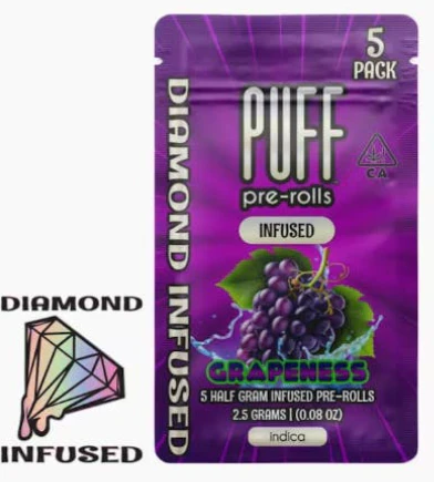 PUFF - Puff | Preroll | Diamond-Infused Grapeness | 5-pack | 0.5g Main Image