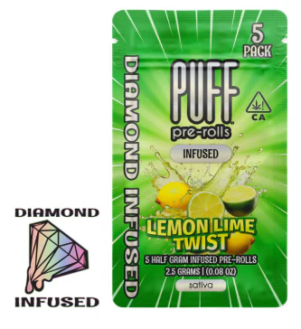 PUFF - Puff | Preroll | Diamond-Infused Lemon Lime Twist | 5-pack | 0.5g Main Image