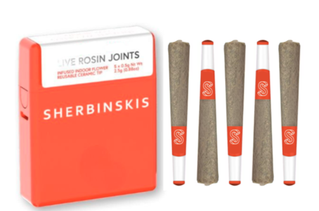 Sherbinskis - 5pk Orange Mochi 54% - Sherbinskis Rosin Infused Prerolls