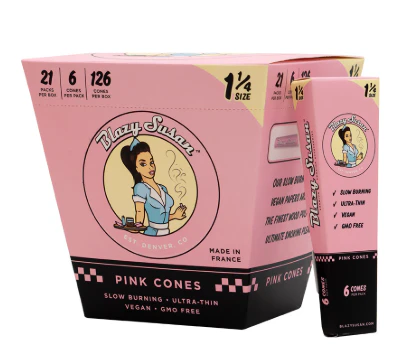 AGA - Blazy Susan - Pink - Slow Burn - Ultra Thin - 1 1/4 - Cones - 6pk Main Image