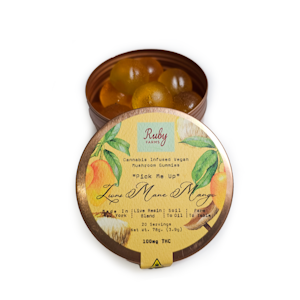 RUBY FARMS - ''Pick Me Up'' Lions Mane Mango - Live Resin Blend Gummies - 20 Count