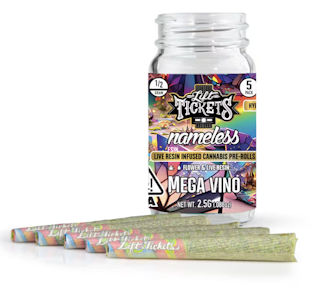LIFT TICKETS - Lift Tickets | Mega Vino | Live Resin Infused Preroll 5pk | 2.5g
