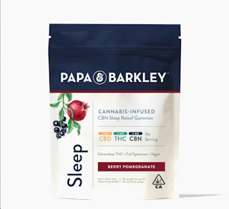 PAPA & BARKLEY - Papa & Barkley - Berry Pomegranate - Sleep Releaf CBN Gummies - 100mgTHC/CBN/CBD - 20pk