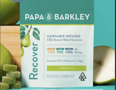 PAPA & BARKLEY - Papa & Barkley - Pear Apple - Recover Gummies - 100mgTHC/CBG/CBD - 20pk