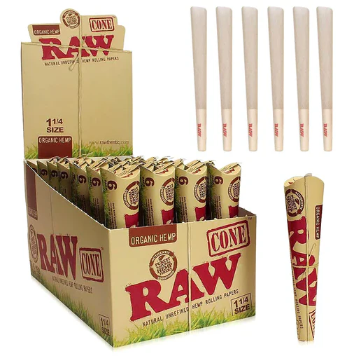 Raw  - Raw Organic Hemp - Prerolled Cones 1 1/4" 6PK Main Image