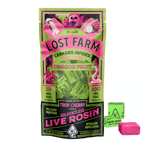 Kiva Confections - Lost Farm | Dragon Fruit | Live Rosin Strain-Specific Chews | 100mg