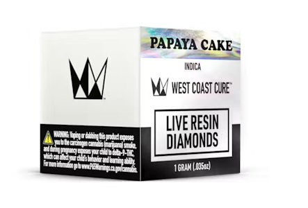 WEST COAST CURE - WCC Diamonds 1g - Papaya Cake 79%