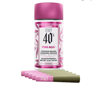 STIIIZY - Stiiizy - Pink Acai - 2.5g 40's Infused Pre-Rolls - 5pk