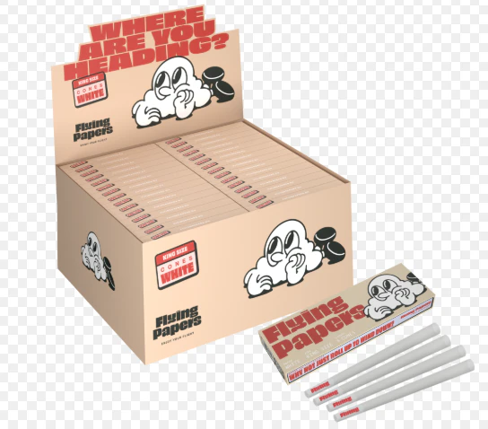 Flying Papers - Flying Papers - Cones - King Slim - White - 4 Pack Main Image