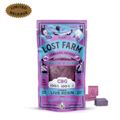 Berries & Cream (Live Resin Infused) Fruit Chews - 1:1 THC:CBD - 100mg (H) - Lost Farm