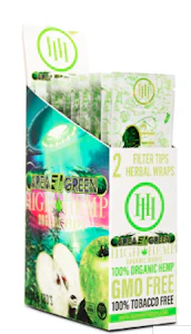MJ WHOLESALE - High Hemp Organic Wraps 2pk - Area 51 Green Apple