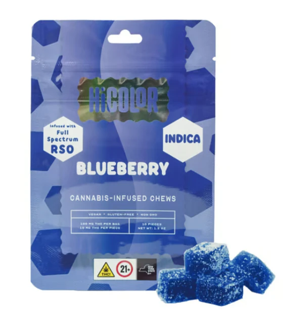 HiCOLOR - HiColor - Blueberry RSO Chews - 100mg Main Image