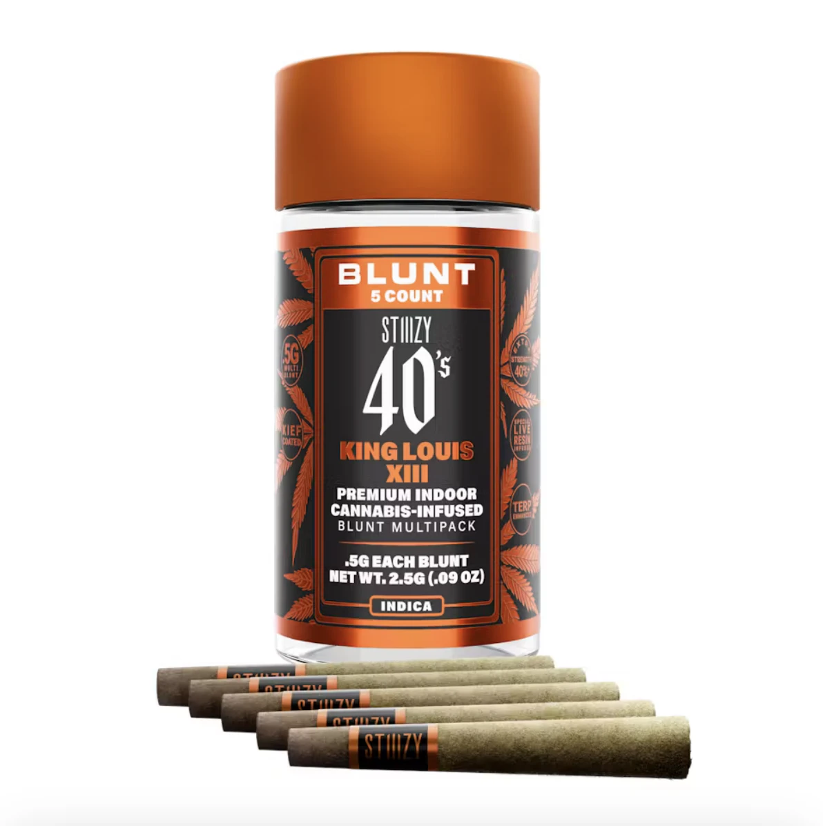 STIIIZY - STIIIZY | King Louis XIII | 40's Infused Mini Blunt 5pk | 2.5g Main Image