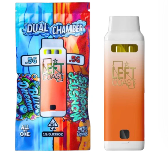 LEFT COAST - Left Coast | Dual Chamber Vape AIO | Blue Dream x Monster Cookies | 1g/1g Main Image