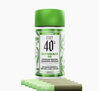 STIIIZY - Skywalker OG (I) | 5pc Infused Preroll Pack | Stiiizy 40's