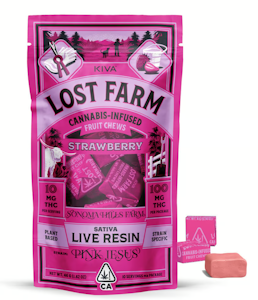 Lost Farms - Lost Farm Chews - Strawberry - Pink Jesus - Live Resin - 100mg