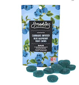 SMOKIEZ - Indica Blue Raspberry - 100mg gummies