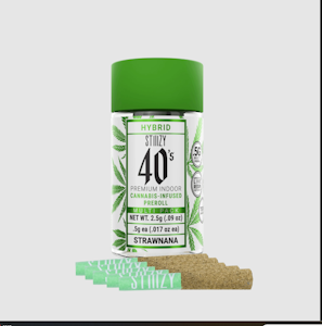 STIIIZY - Stiiizy | Prerolls | 40's Infused Joints - Strawnana | 2.5g,5