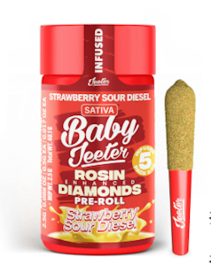 JEETER - Jeeter Baby Infused 5pk Prerolls 2.5g Strawberry Sour Diesel
