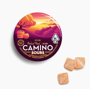 Kiva - Kiva - 10ct. 100mg CBD:100mg THC Camino Gummies (Balance) - Sour Orchard Peach 
