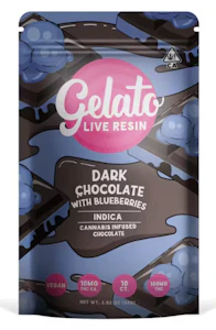 GELATO - Gelato - Chocolate Bar - 100mg Indica Dark Chocolate Blueberry