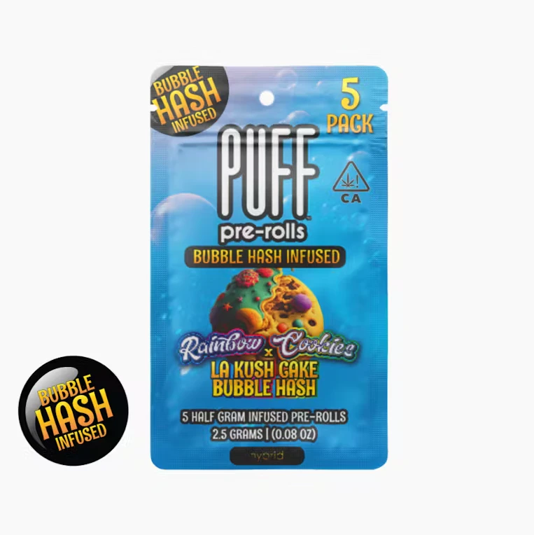 PUFF - Puff - Bubble Hash - Rainbow Cookies x LA Kush - Infused Preroll - 5pck - 2.5G Main Image