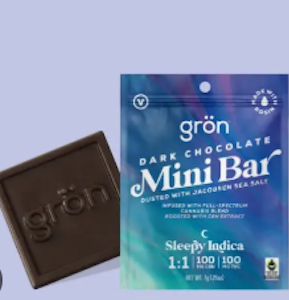 Grön Edibles - Gron | Edibles | Dark Chocolate Mini Bar  - Sleep | 100mg, 10
