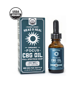 HEAD & HEAL - Organic Full Spec. FOCUS CBG Oil 600mg Tincture