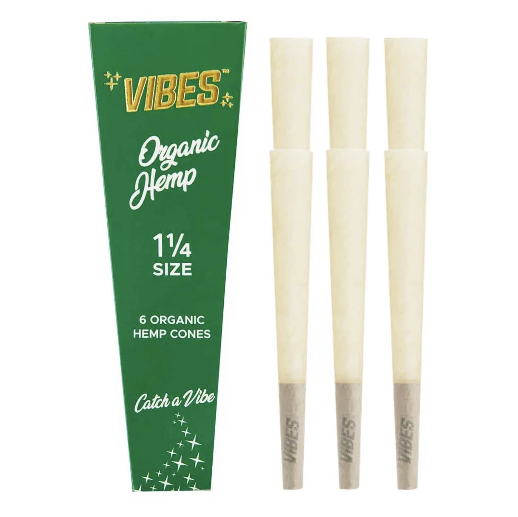 Vibes Green Organic Hemp Pre-Rolled Cones 6 Pack