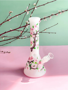 CANNA STYLE - Hand-Painted Cherry Blossom Bong