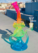Neon Rainbow Recycler Bong/Rig UV reactive