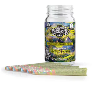LIFT TICKETS - Lemon Zest | 2.5g | Infused Pre-Roll 5-Pack | Lift Tickets