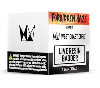 WEST COAST CURE - WCC Live Resin Badder 1g - Forbidden Haze 74%
