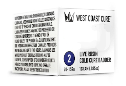 WEST COAST CURE - West Coast Cure - Concentrate - Rosin - Tier 2 - Mimosa x Banana OG - 1G