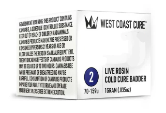 West Coast Cure - West Coast Cure - Concentrate - Rosin - Tier 2 - Mimosa x Banana OG - 1G Main Image
