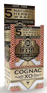 MJ WHOLESALE - Billionaire Tea Leaf Natural Herbal Wraps 5pk - Cognac XO